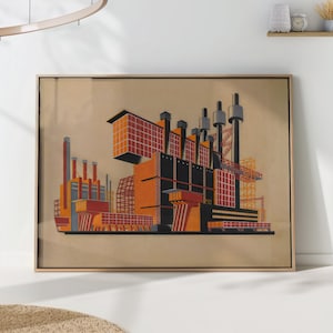 Constructivist Industrial Design | Chernikhov Architectural Print | Art Deco Wall Art