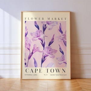 Cape Town Flower Market Poster Floral Print Gladiolus Wall Art PRINTED on Luxury Paper immagine 1