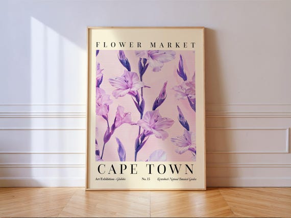 Cape Town Flower Market Poster Floral Print Gladiolus Wall Art PRINTED on Luxury Paper