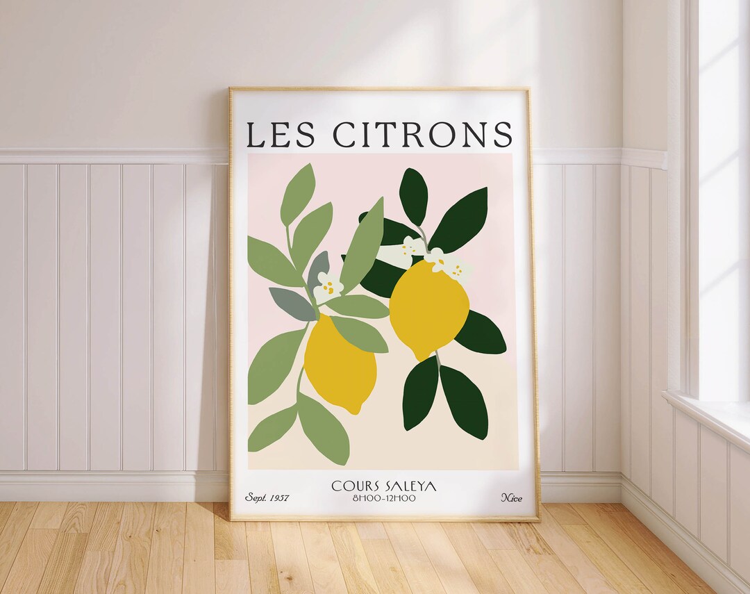 Les Citrons French Art Print, Lemon Poster, Kitchen Wall Decor, Gift ...