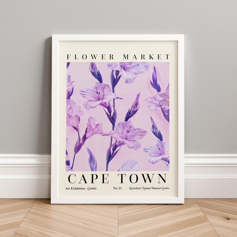 Cape Town Flower Market Poster Floral Print Gladiolus Wall Art PRINTED on Luxury Paper immagine 11