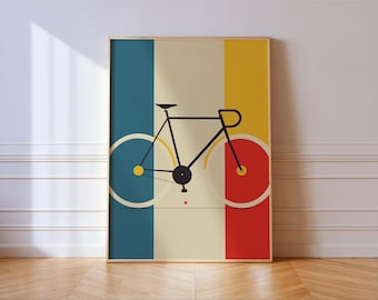 Bauhaus Bike Print: Mid Century Modern Art for Cyclist