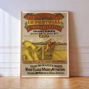 Rodeo Print Western Exhibition Poster Stampede Calgary Original 1912