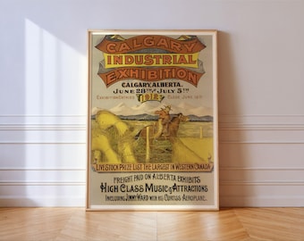 Rodeo Print Western Exhibition Poster Stampede Calgary Original 1912