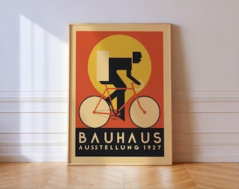 Bauhaus Bicycle Print: Mid Century Modern Wall Art