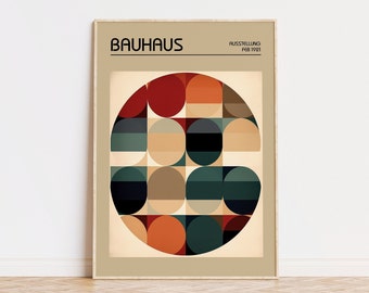 Poster Bauhaus metà secolo moderno stampabile minimalista astratto geometrico stampe d'arte da parete / download digitale / arte popolare svedese galleggiante