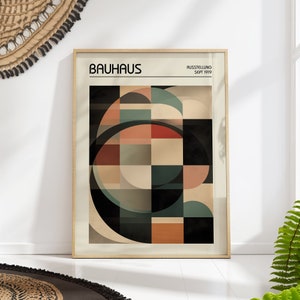Bauhaus Abstract Geometric Art Print - Modernist Color Block Design - Contemporary Wall Art PRINTED on Luxury Paper