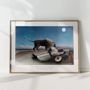 Henri Rousseau Print Savannah Lion Poster The Sleeping Gypsy Original 1897 PRINTED on Luxury Paper