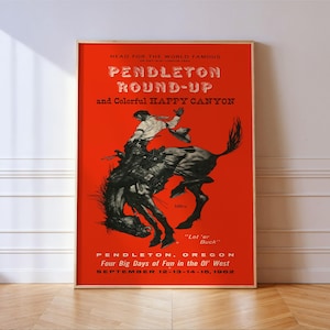 Pendleton Rodeo Print Western Poster Original 1962