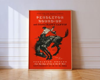 Pendleton Rodeo Print Western Poster Original 1962