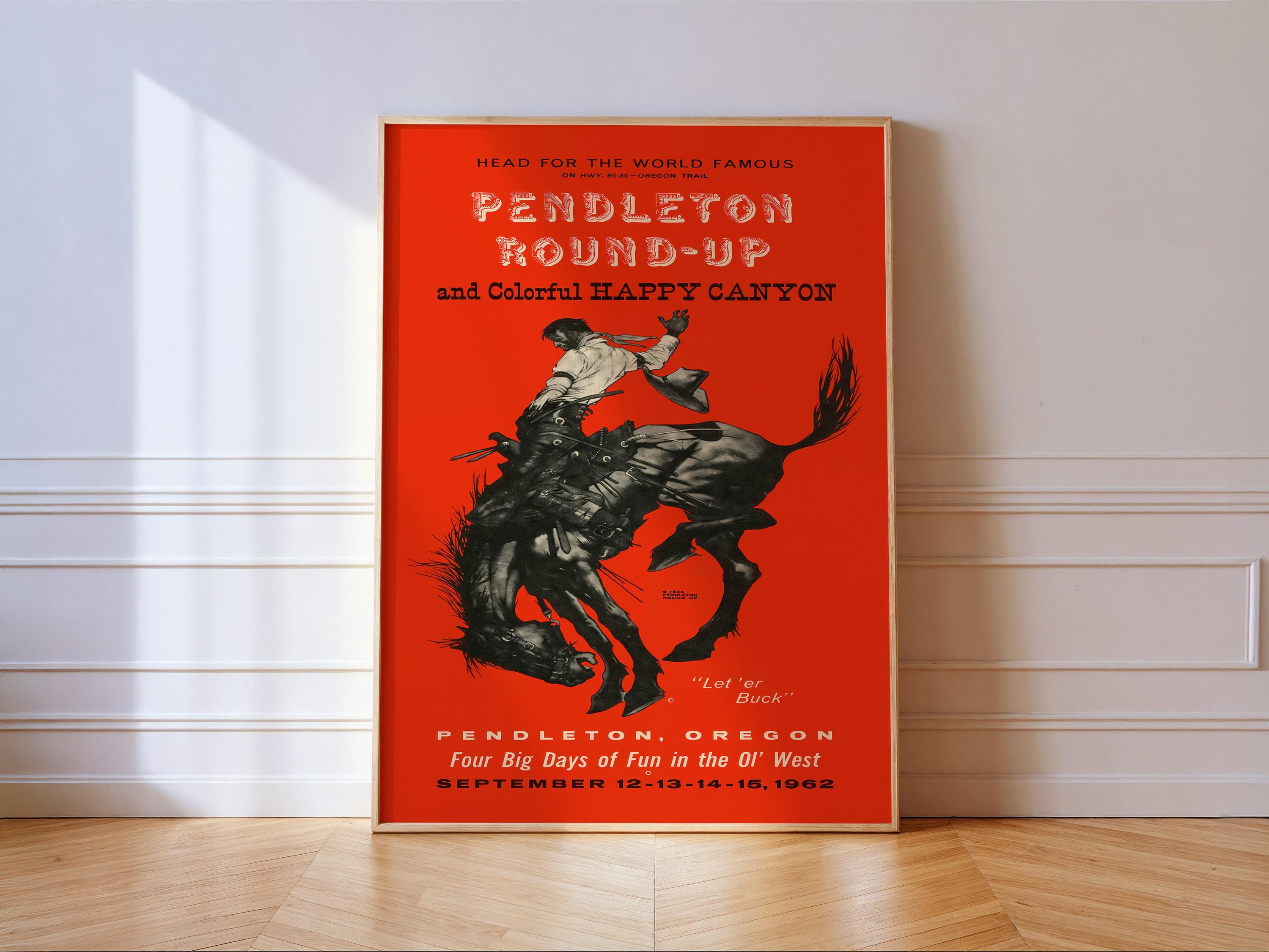 Pendleton Rodeo Sticker Pendleton Rodeo Print Western Poster Original 1962 - Etsy