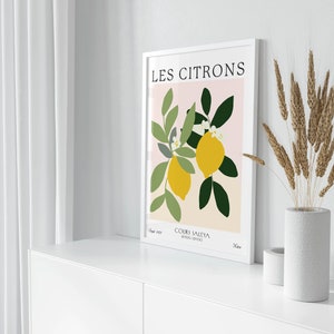 Les Citrons French Art Print, Lemon Poster, Kitchen Wall Decor, Gift ...
