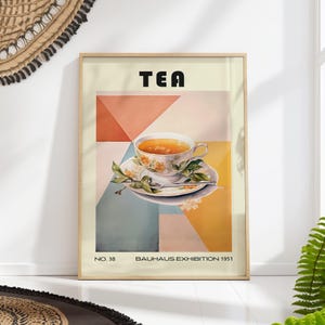 Tea Decorative Kitchen Print Bauhaus Poster Vintage Decoration