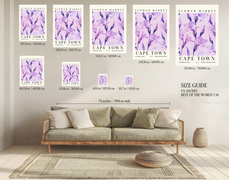 Cape Town Flower Market Poster Floral Print Gladiolus Wall Art PRINTED on Luxury Paper immagine 6