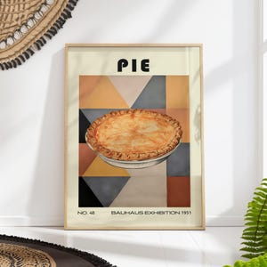 Pie Decorative Kitchen Print Bauhaus Poster Vintage Decoration