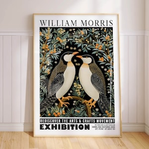 Penguin Print William Morris Exhibition Poster Animal Wall Art Flower Decor PRINTED on Luxury Paper