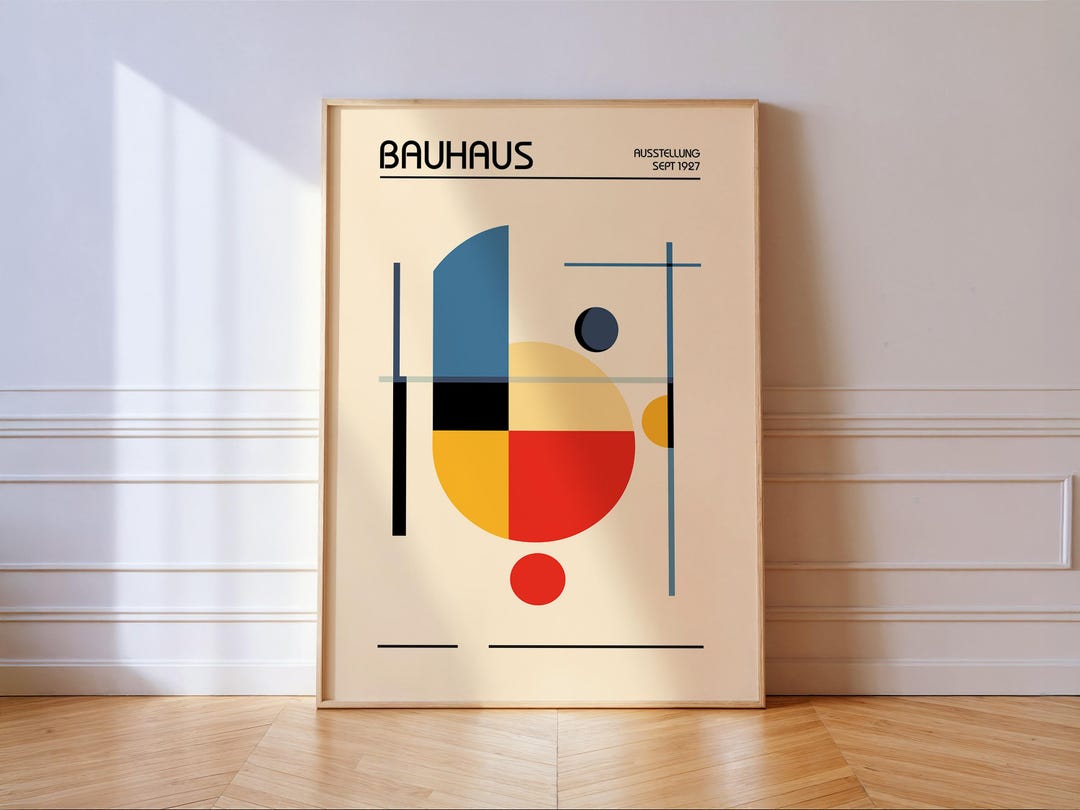 Bauhaus Exhibition Poster Minimalist Geometric Art Classic Modern Art ...