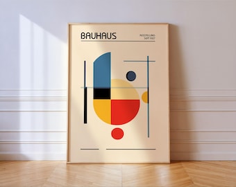 Bauhaus Exhibition Poster Minimalist Geometric Art Classic Modern Art Print