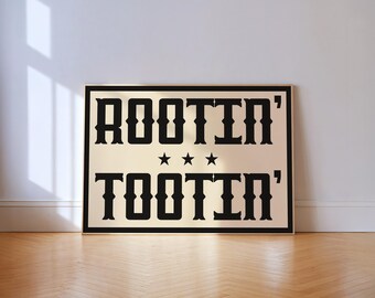 Rootin' Tootin' Western Art Print, Custom Color