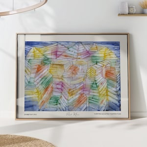 Paul Klee Bauhaus Print: Cubist Abstract Watercolor, Mid-Century Modern Art