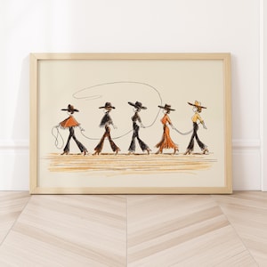 Line Dancing Cowgirls Art Print – Western Wall Art, Boho Cowgirl Decor image 8