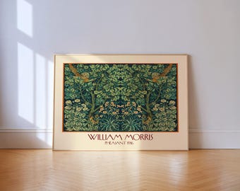 William Morris Pheasant Print: Botanical Landscape Wall Art