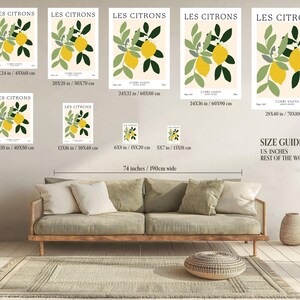 Les Citrons French Lemon Art Print: Retro Kitchen Wall Decor - Etsy