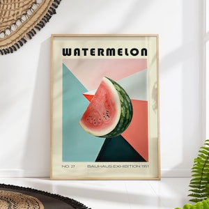 Watermelon Decorative Kitchen Print Bauhaus Poster Vintage Decoration