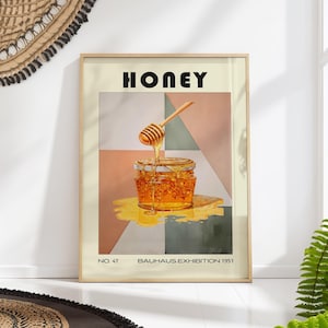 Honey Decorative Kitchen Print Bauhaus Poster Vintage Decoration