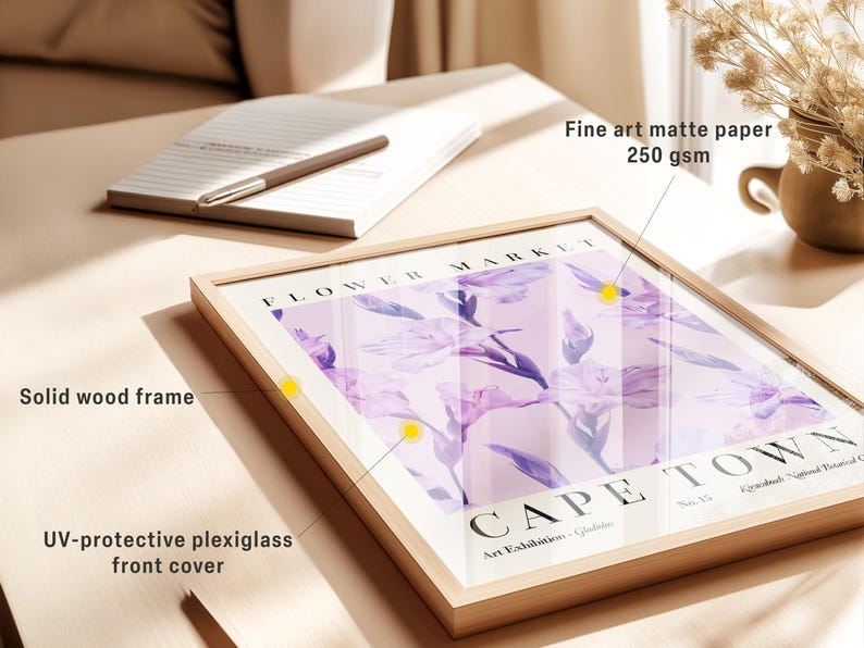 Cape Town Flower Market Poster Floral Print Gladiolus Wall Art PRINTED on Luxury Paper immagine 12