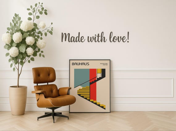 Bauhaus Wall Décor Abstract Modern Prints Set of 3 Prints - Wall Art P – The Art Print Company