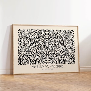 William Morris Print Black & White Flower Poster Landscape Botanical Wall Art Original 1868 PRINTED on Luxury Paper