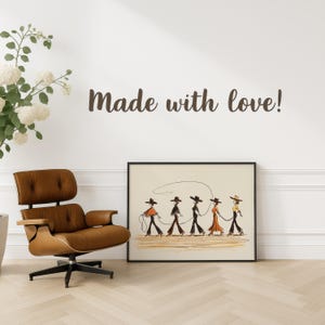 Line Dancing Cowgirls Art Print – Western Wall Art, Boho Cowgirl Decor image 17