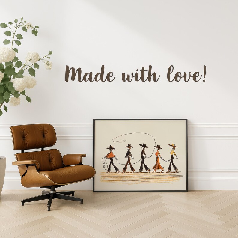 Line Dancing Cowgirls Art Print – Western Wall Art, Boho Cowgirl Decor image 17