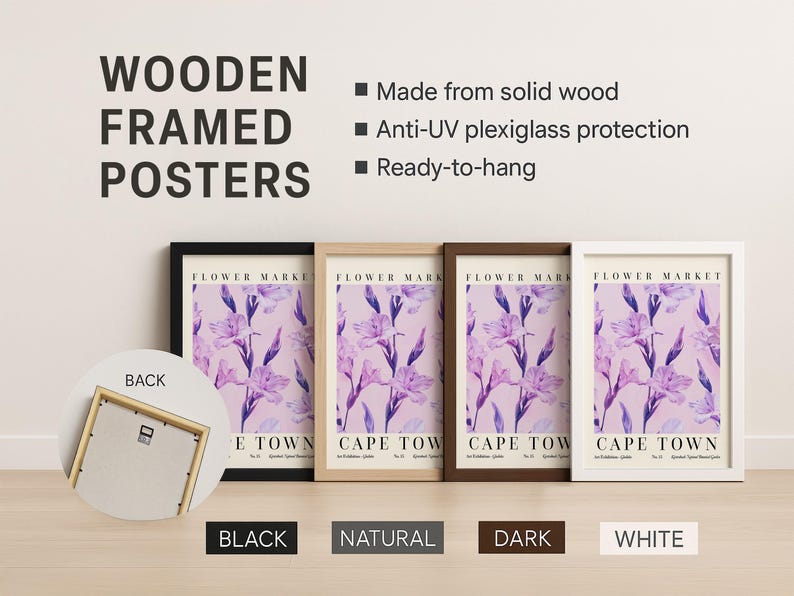Cape Town Flower Market Poster Floral Print Gladiolus Wall Art PRINTED on Luxury Paper immagine 15