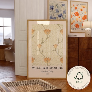 William Morris Poster Flower Print Garden Tulip Botanical Wall Art Original 1885 PRINTED on Luxury Paper