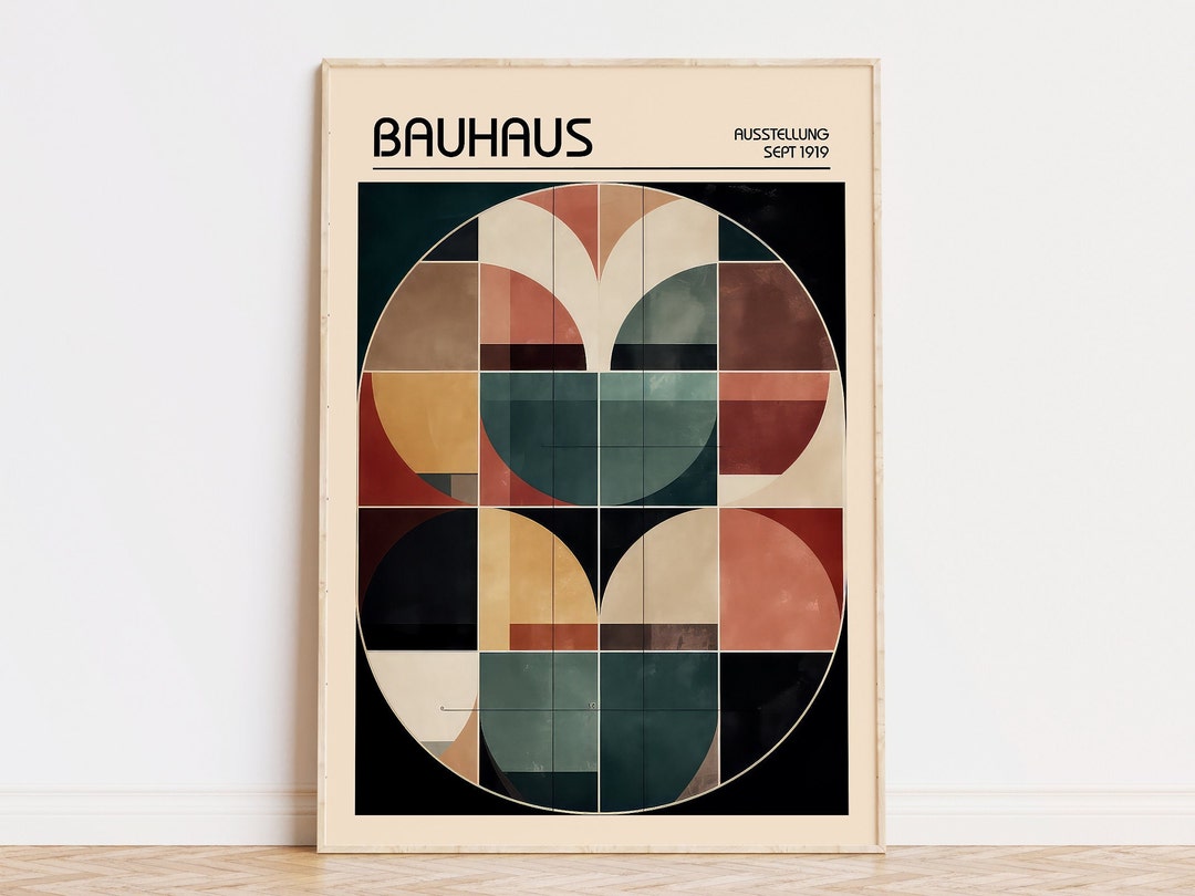 Bauhaus Geometric Art Print: Mid Century Modern Wall Decor (digital ...