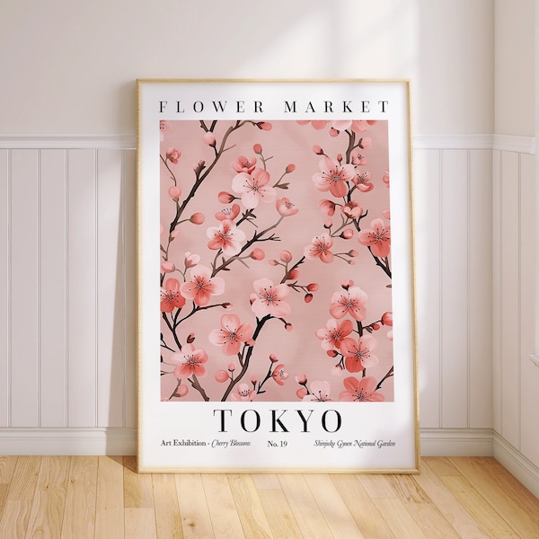 Tokyo Flower Market Poster Floral Print Cherry Blossom Wall Art PRINTED on Luxury Paper