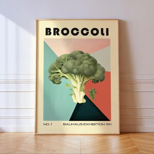 Brokkoli Dekorativer Küchendruck Bauhaus Poster Retro Dekoration