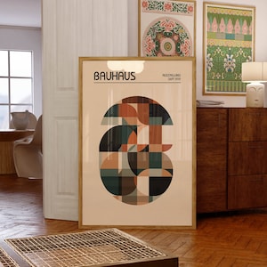 Bauhaus poster PRINTED on luxury paper | mid century modern  minimalist abstract geometric wall art prints | tree of life swedish folk art
