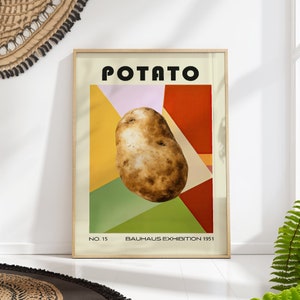 Potato Decorative Kitchen Print Bauhaus Poster Vintage Decoration