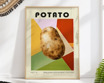 Potato Decorative Kitchen Print Bauhaus Poster Vintage Decoration