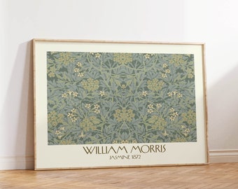 William Morris Jasmine Flower Print: Botanical Landscape Art
