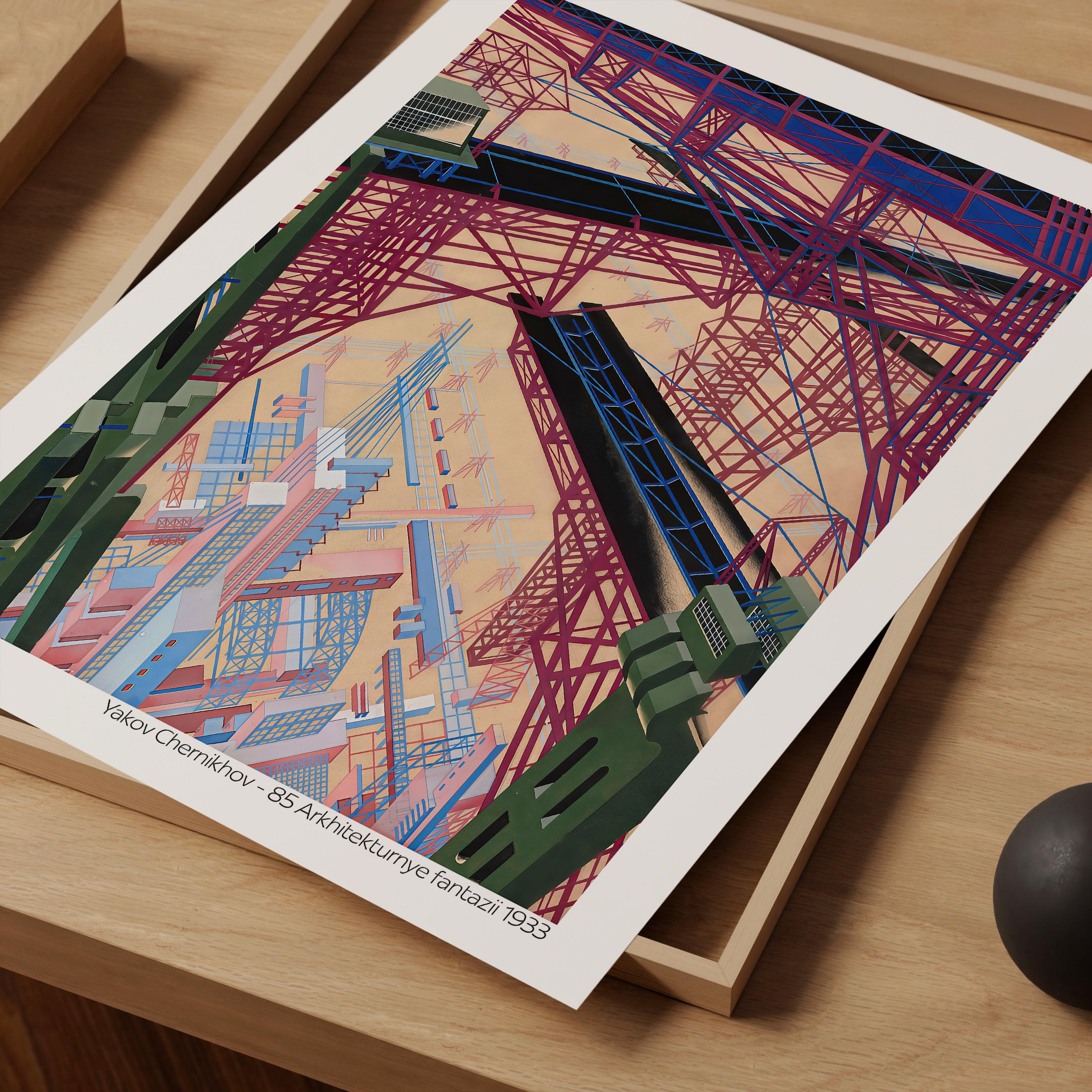 Yakov Chernikov Architecture Fantasy Print – Russian