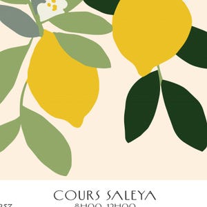 Les Citrons French Lemon Art Print: Retro Kitchen Wall Decor - Etsy
