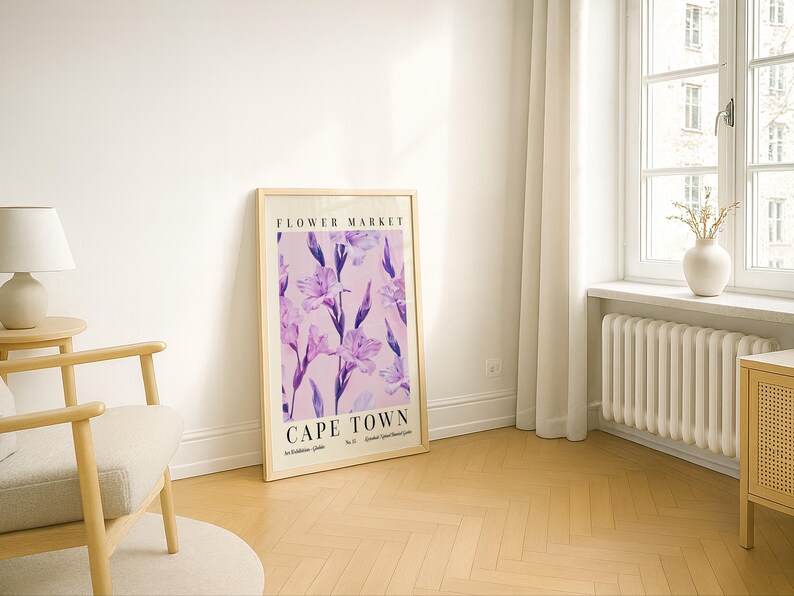 Cape Town Flower Market Poster Floral Print Gladiolus Wall Art PRINTED on Luxury Paper immagine 2