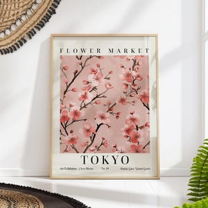 Tokyo Flower Market Poster Floral Print Cherry Blossom Wall Art PRINTED on Luxury Paper