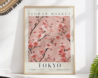 Tokyo Flower Market Poster Floral Print Cherry Blossom Wall Art PRINTED on Luxury Paper