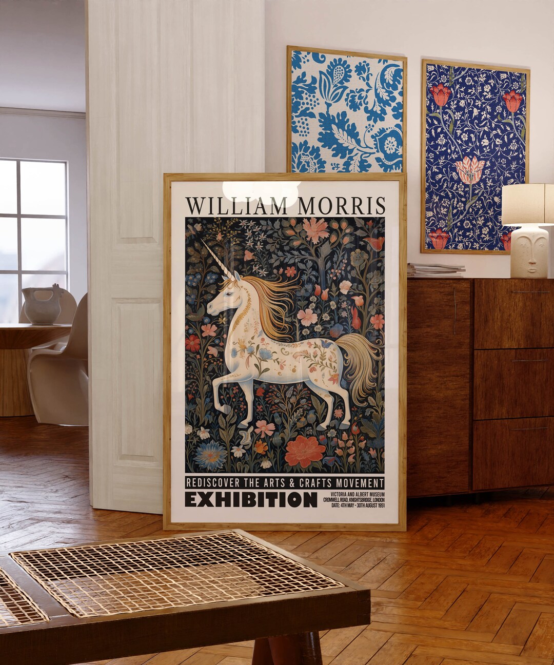 William Morris Unicorn Print: Floral Exhibition Poster - Etsy