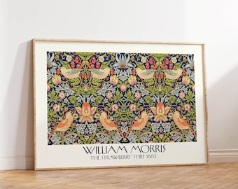 William Morris Strawberry Thief Art Print: Botanical Landscape Poster